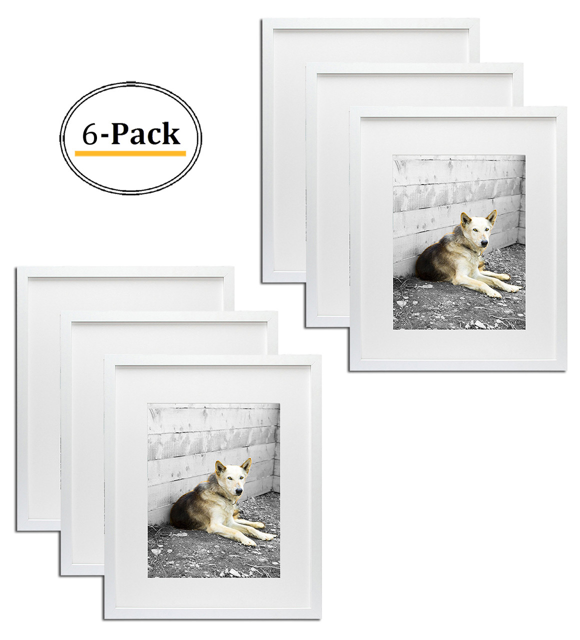 16x20 Frame for 11x14 Picture White Wood (6 Pcs per Box)